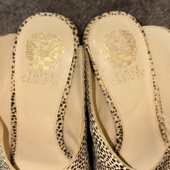 Vince Camuto Mesella calf hair leopard print peep toe mules - Picture 7 of 10